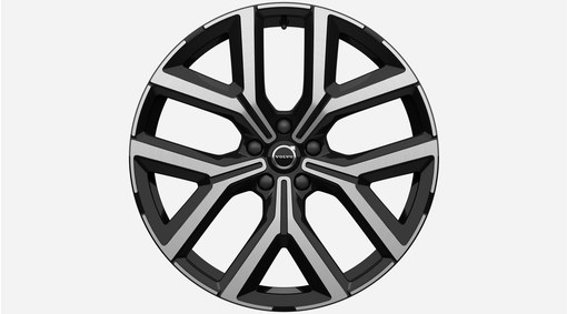 22" 5 radios en Y Glossy Black Diamond Cut, forjadas